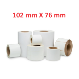 Opaco White Adesivo  Roll:102mm x 76mm, 440 labels,Diametro 40mm Ad inchiostro