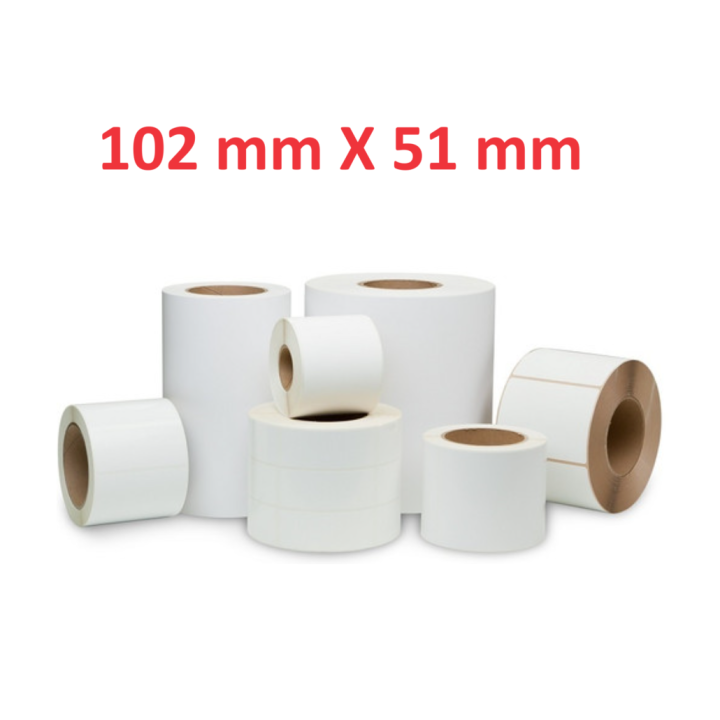 Opaco White Roll Adesivo 102mm x 51mm, 650 labels,Diametro 40mm Ad inchiostro