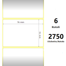 White 76x51mm, 2750 Et/Rotolo Z-2000D 3x2x3 Core,circonferenza 174mm