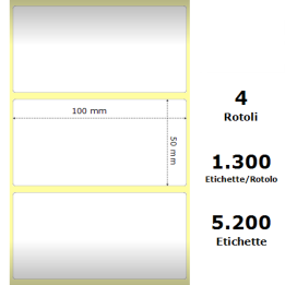 White 100x50mm,1300 Et/Rotolo Z-2000D,3.9x2x1 Core,circonferenza 108mm