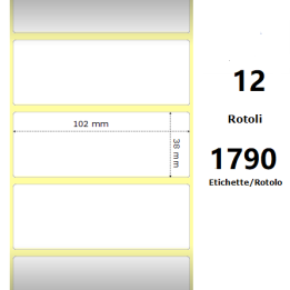White 102x38mm,1790 Et/Rotolo Z-2000D, 4x1.5x1Core,circonferenza 111mm