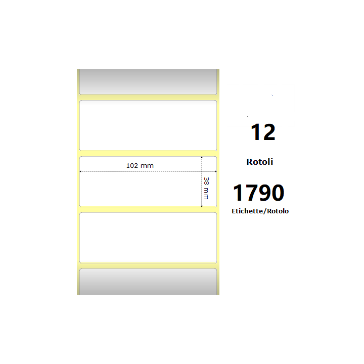 White 102x38mm,1790 Et/Rotolo Z-1000D, 4x1.5x1Core,circonferenza 111mm