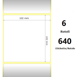 White 102x102mm, 640 Et/Rotolo Z-2000D 4x4x 1 Core,circonferenza 106mm