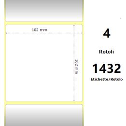 White 102x102mm,1432 Et/Rotolo Z-1000D, 4x4x3 Core ,4 Rolls
