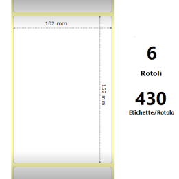 White 102x152mm, 430 Et/Rotolo Z-2000D 4x6x1 Core,circonferenza 106mm