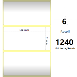 White 102x51mm, 1240 Et/Rotolo Z-2000D 4x2x 1 Core,circonferenza 106mm